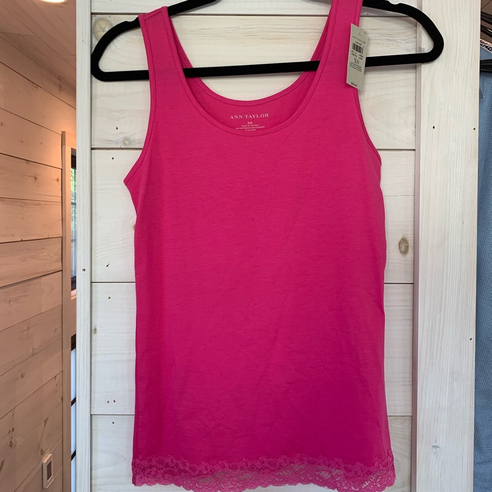 NWT Ann Taylor pink tank top